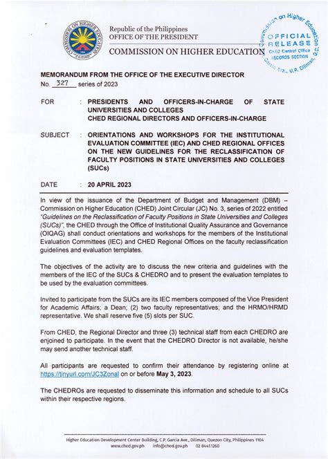 FACULTY POSITION RECLASSIFICATION FOR SUCs.